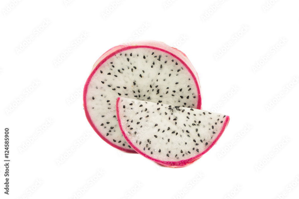 Pitaya or Dragon Fruit isolated against white background..