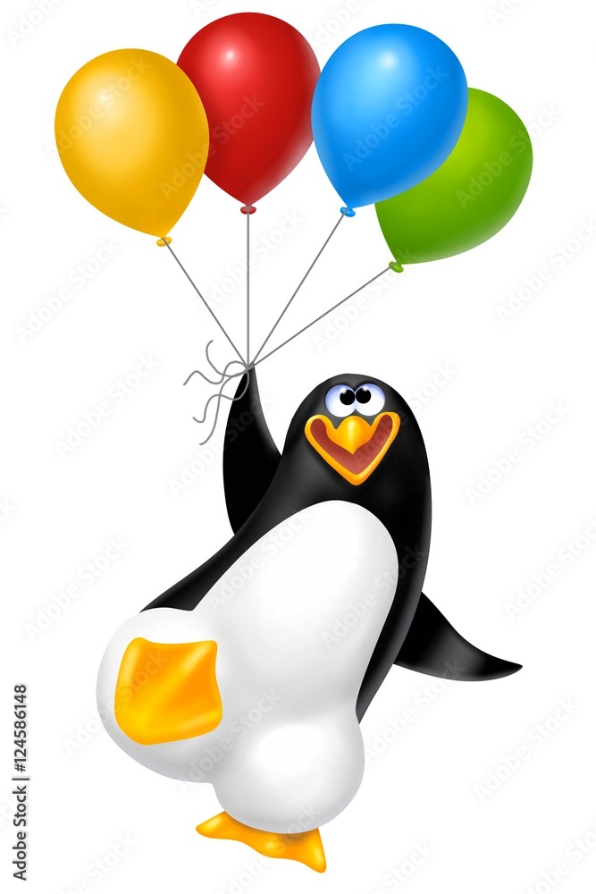 Fototapeta premium pinguino palloncini