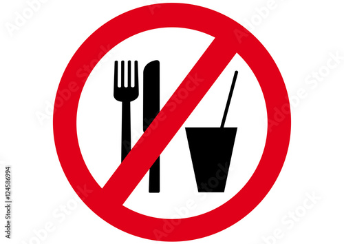 Schild  essen und trinken verboten