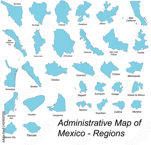 All large and detailed regions of Mexico