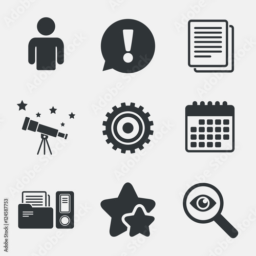 Accounting workflow icons. Human documents.