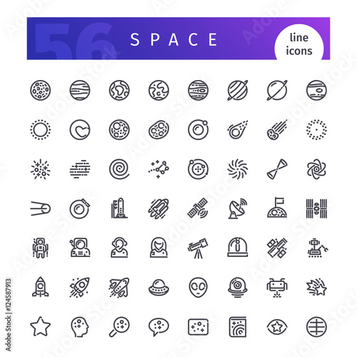 Space Line Icons Set