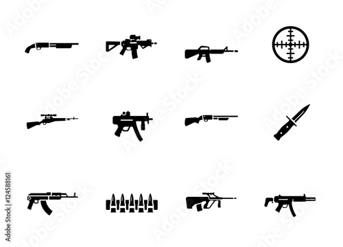 Weapon Gun War Vector Icon Set