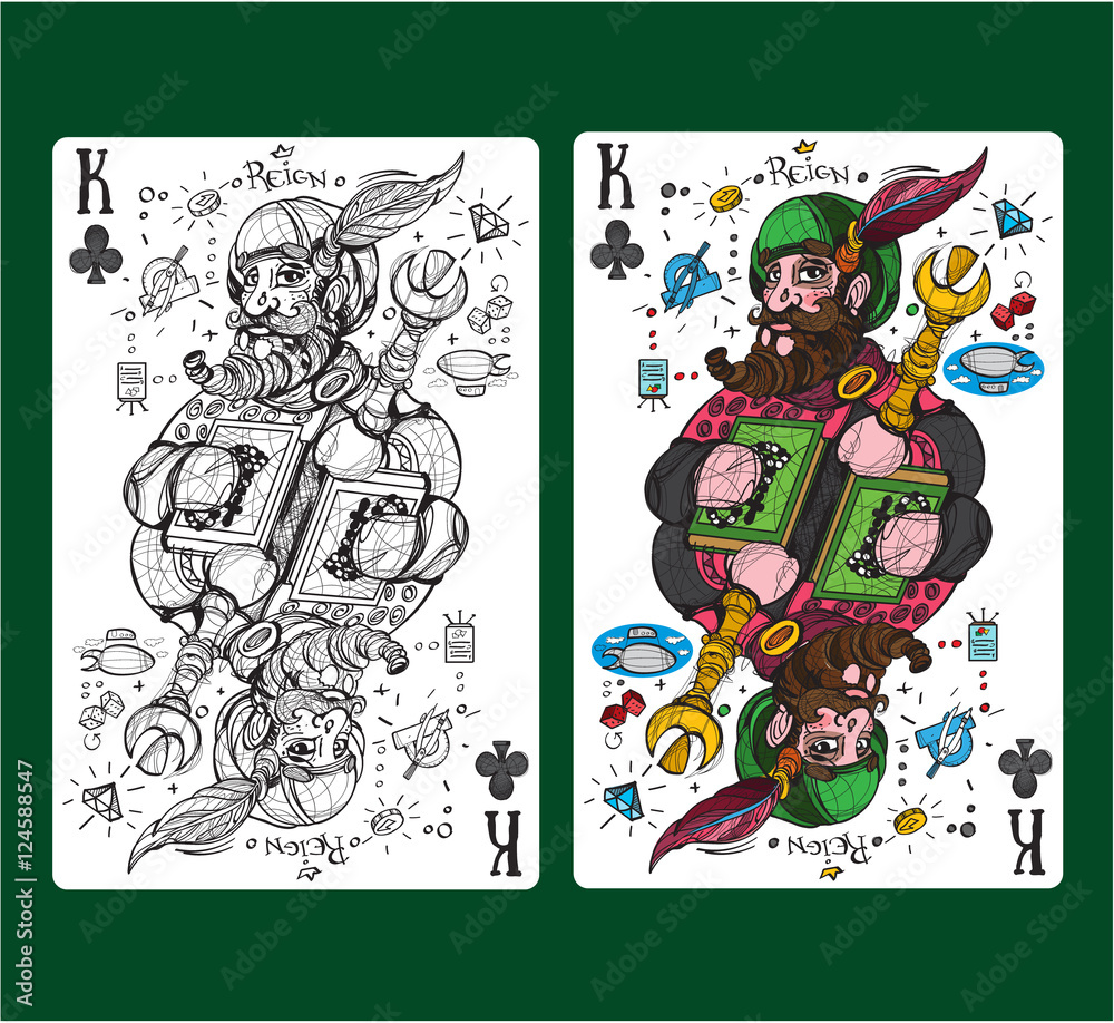King of clubs playing card suit.