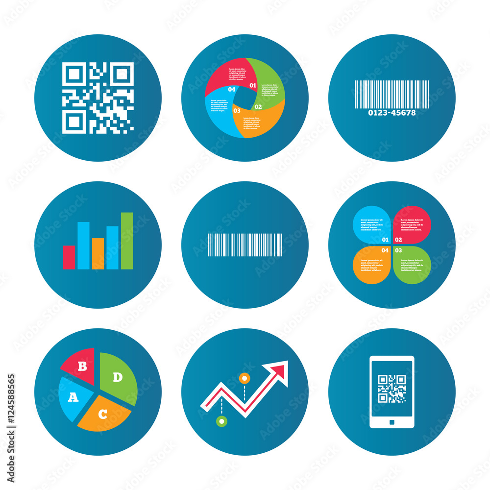 Bar and Qr code icons. Scan barcode symbol. Bar and Qr code icons. Scan barcode symbol.