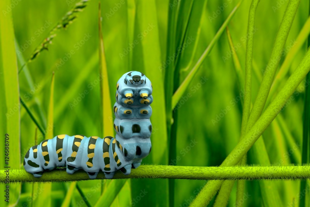 Naklejka premium caterpillar 3D