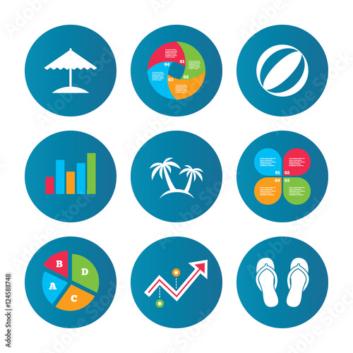 Wallpaper Mural Beach holidays icons. Umbrella and sandals. Torontodigital.ca
