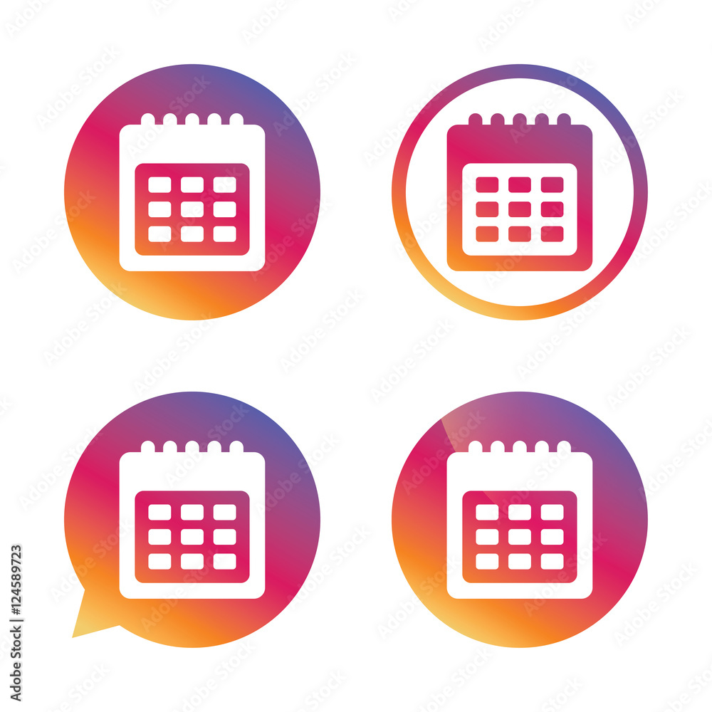 Calendar sign icon. Date or event reminder. Calendar sign icon. Date or event reminder.