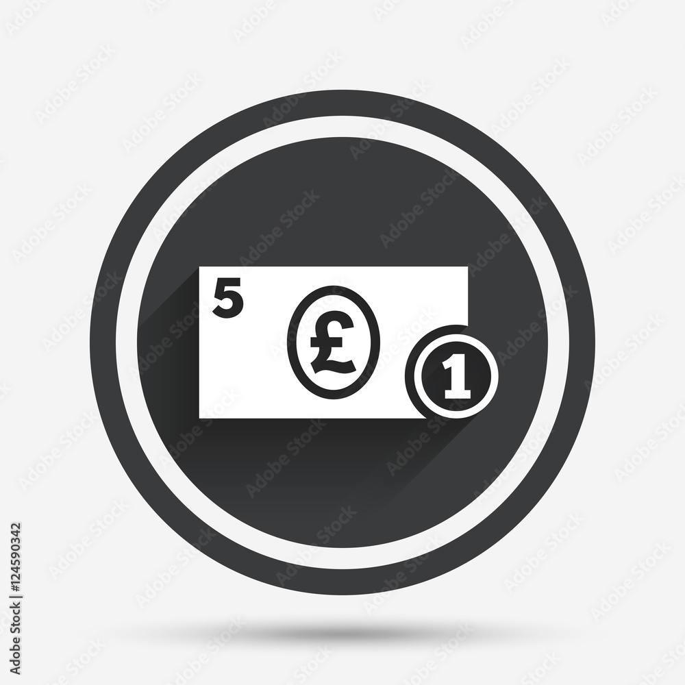 Cash sign icon. Pound Money symbol. Coin. Cash sign icon. Pound Money symbol. Coin.