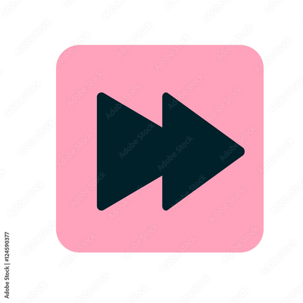 Next track media player icon illustration. Pink flat icon. Vector illustration Next track media player icon illustration. Pink flat icon. Vector illustration