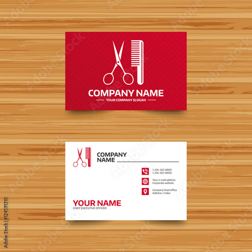 Comb hair with scissors sign icon. Barber symbol.