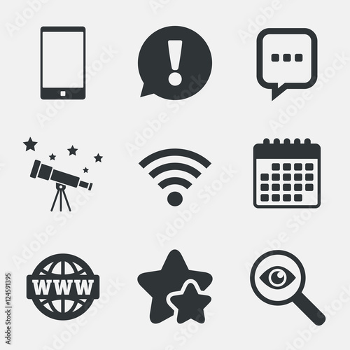 Communication icons. Smartphone and chat bubble.