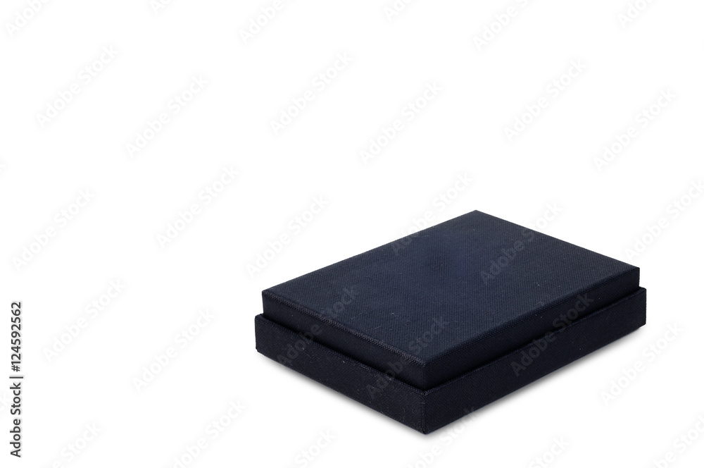 Navy blue color gift box on white background Navy blue color gift box on white background