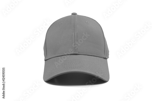 Closeup of the fashion gray cap isolated on white background.