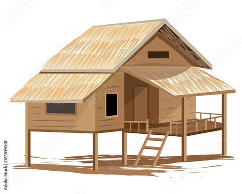 straw hut vector design
