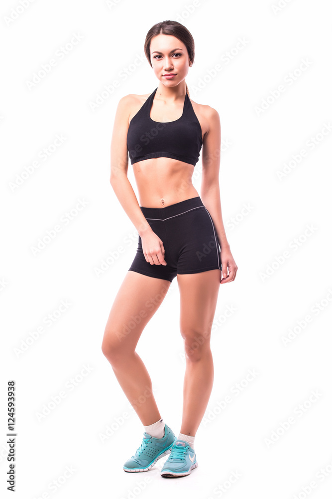 Gym girl on white Gym girl on white
