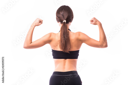 Strong girl from back side