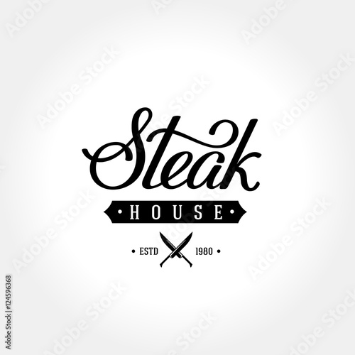 Steak lettering logo gray
