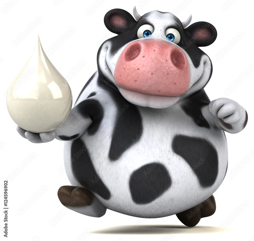 Naklejka premium Fun cow - 3D Illustration