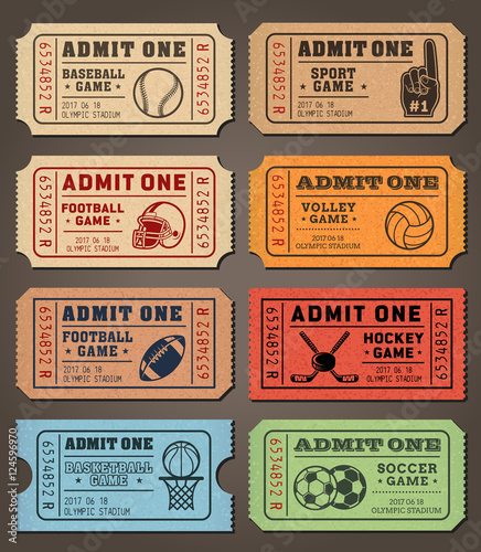 Vector sport tickets templates