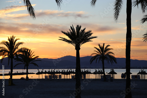 Beautiful sunset on the beach, Mallorca, Spain © Dinadesign