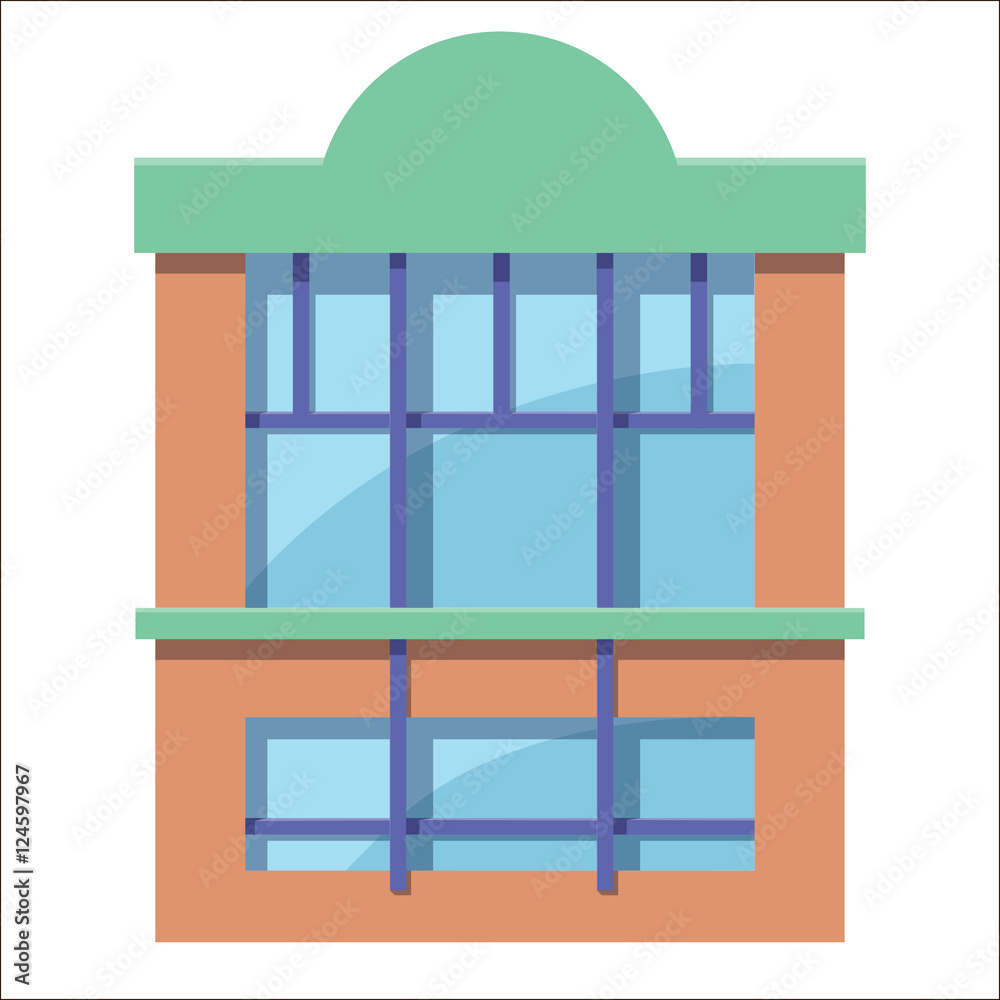 Cartoon flat stall or kiosk isolated on white background. Front. Cartoon flat stall or kiosk isolated on white background. Front.