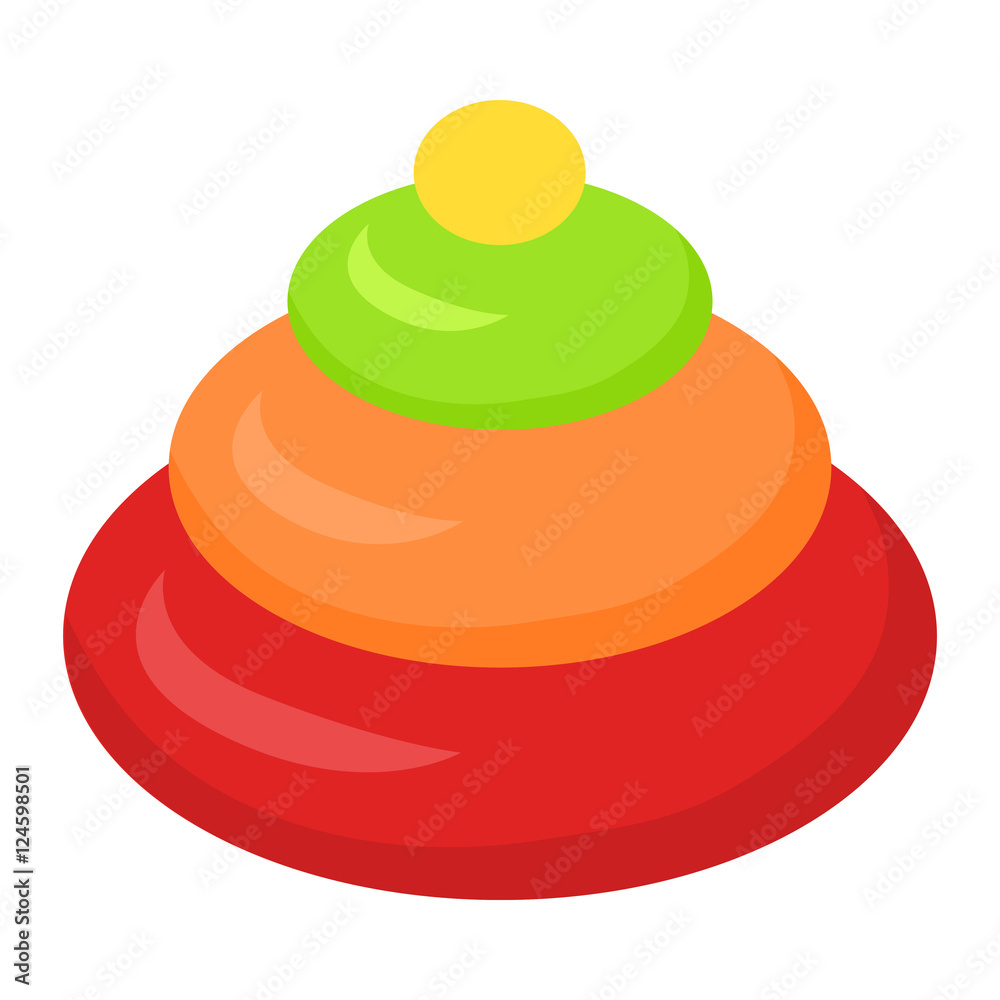 Stacking Toy Pyramidion Isolated on White. Child Stacking Toy Pyramidion Isolated on White. Child