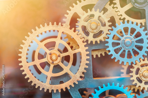 Fotografi Industrial clock gear set background