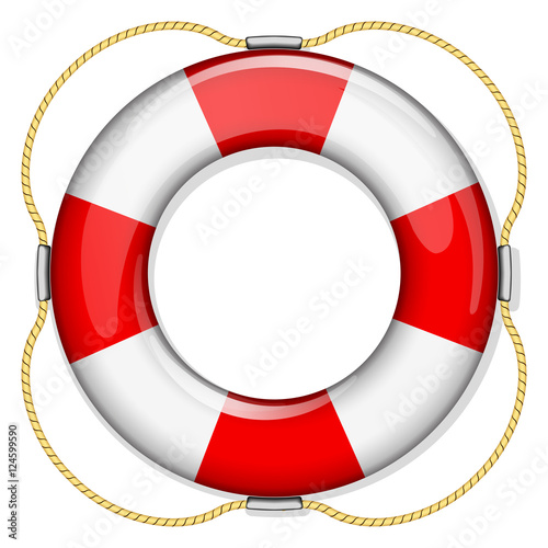 life buoy on white background
