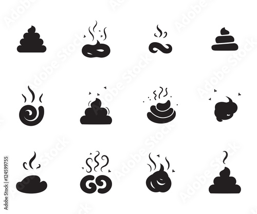 Simple Poop Icon On White Background