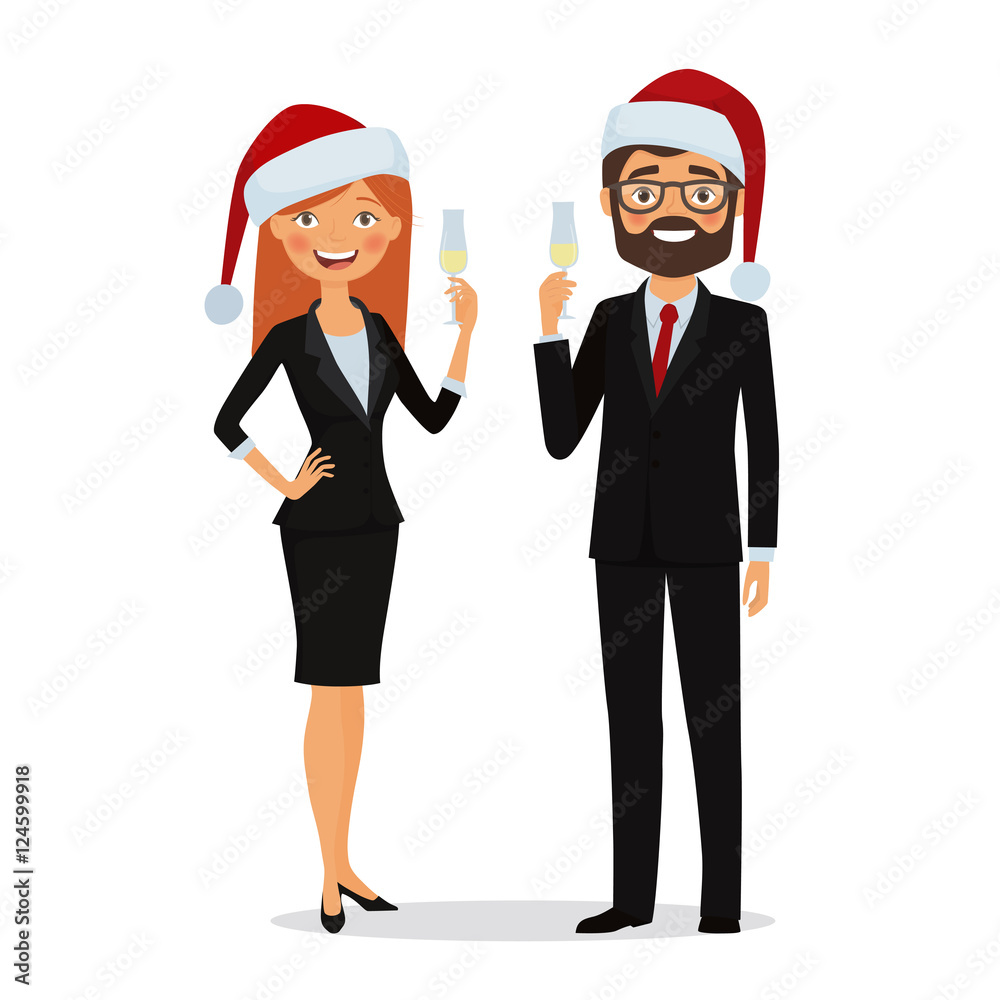 Business people congratulate on the Christmas holidays Business people congratulate on the Christmas holidays