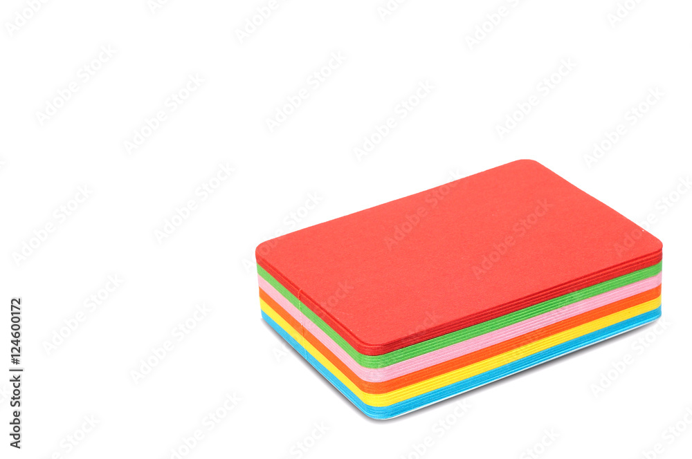 Colorful paper notes set on white background Colorful paper notes set on white background