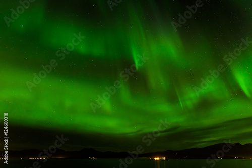 Aurora borealis or northern lights at Tromso, Norway