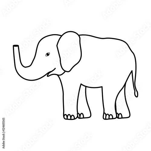 silhouette elephant jungle and wildlife animal icon over white background. vector illustration