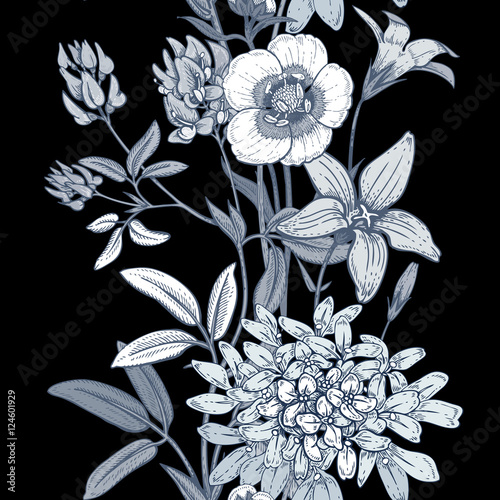 Seamless vector floral pattern.