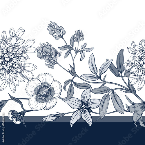 Seamless vector floral pattern.