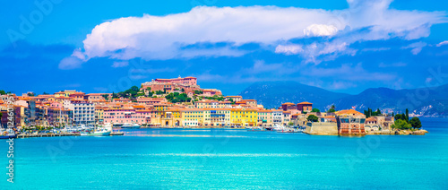 Panoramic view over Portoferraio town of  isola d'Elba, Elba island in Tuscany region, Italy. © Serenity-H
