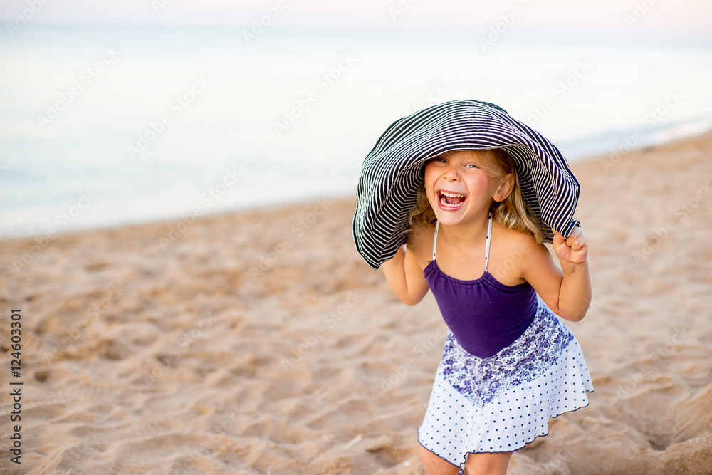 Little girl on the seashore