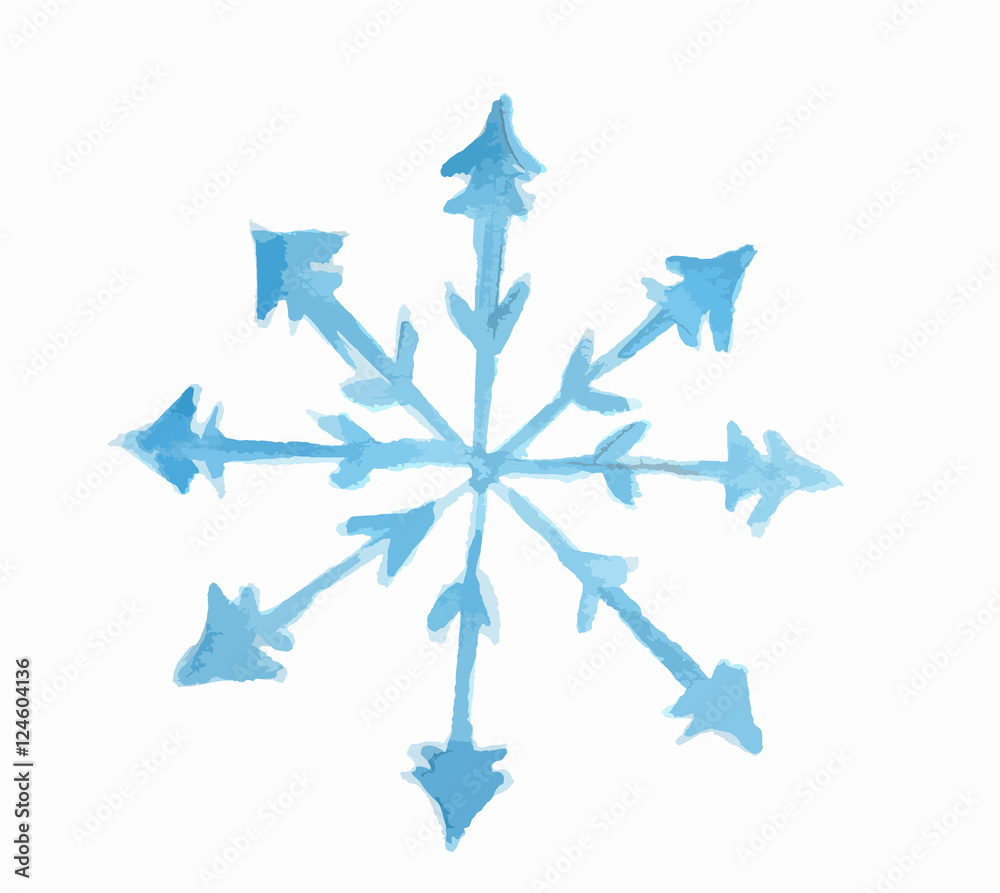 Isolated watercolor snowflake Isolated watercolor snowflake