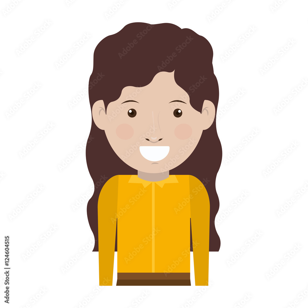 avatar female woman smiling wearing executive clothes over white background. vector illustration avatar female woman smiling wearing executive clothes over white background. vector illustration