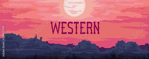 Western landscape banner
