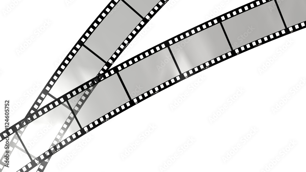 movie filmstrips isolated on white