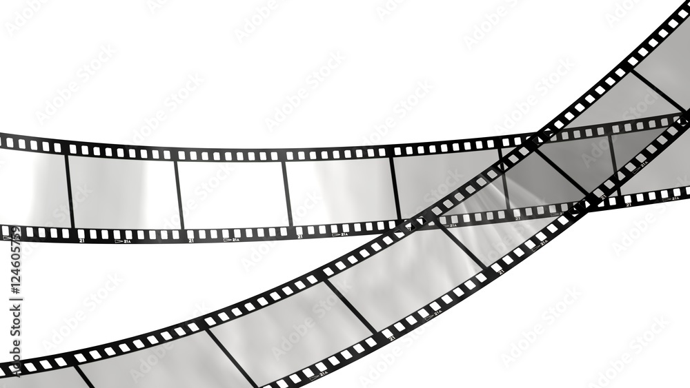 movie filmstrips isolated on white