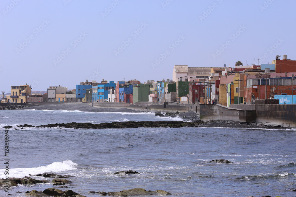 Panoramic view of Fishing district of San Cristobal, south of Las Palmas in Gran Canaria, Canary Islands
