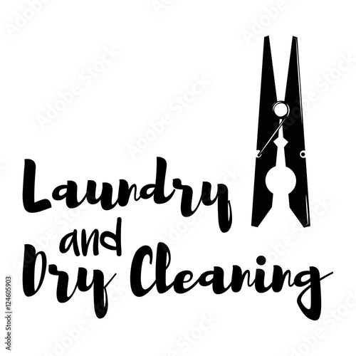 Clothes peg vector. Laundry and Dry Cleaning