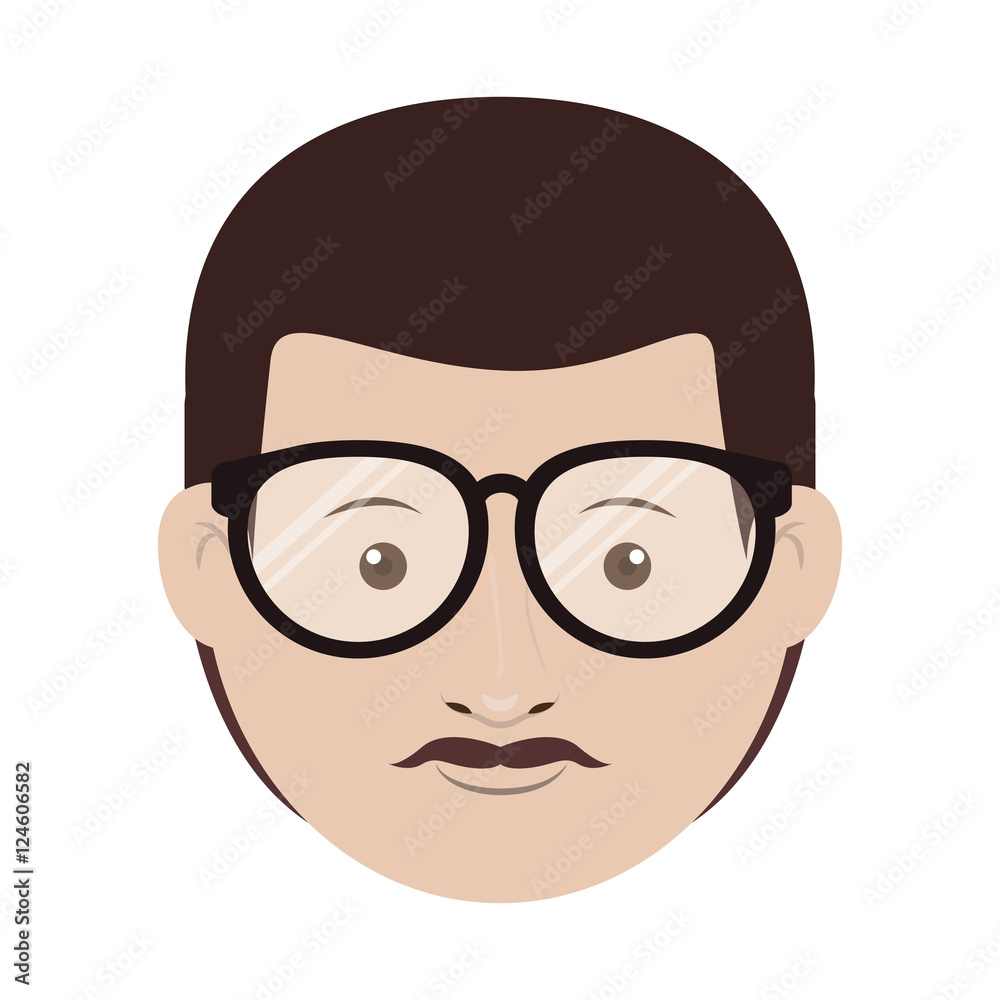 avatar male man smiling face wearing glasses over white background. vector illustration avatar male man smiling face wearing glasses over white background. vector illustration