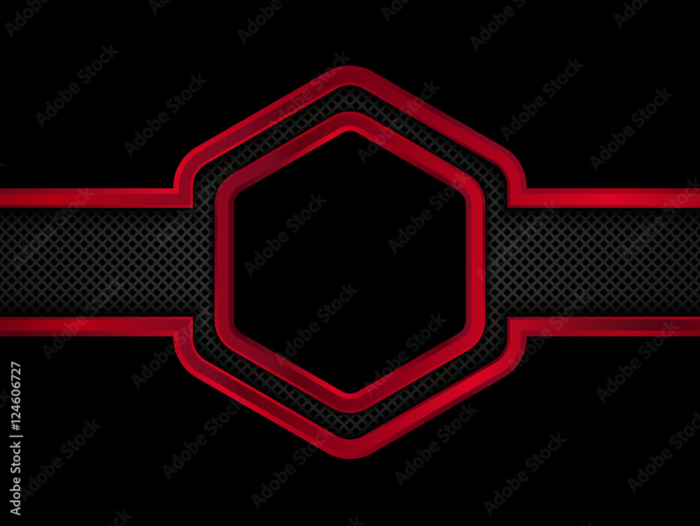 Red and black metallic background. Vector illustration Stock Vector