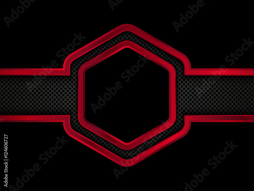 Red and black metallic background. Vector illustration