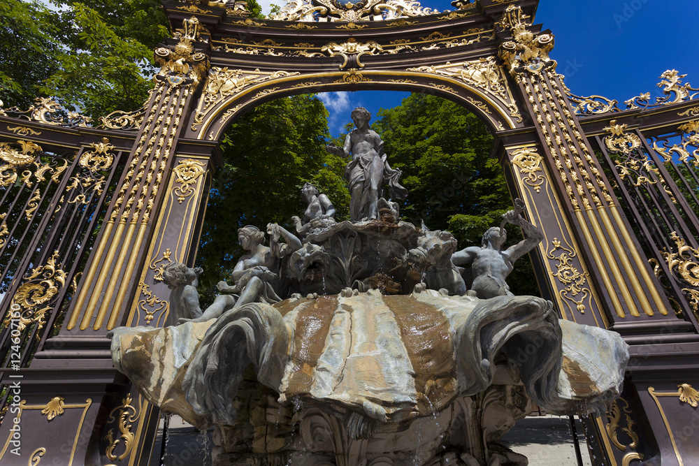 Neptune's fountain by Barthelemy Guibal, Stanislas square, Nancy