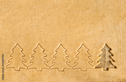 Roll out the dough cut Christmas figures